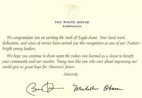 President Obama's Message to Eagle Scout Matthew Gully